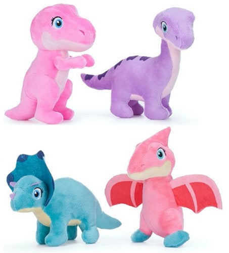 5050624377700	lot de 4 pcs : Peluche Girlie Dinky Dino's 4 assortis 15cm in display