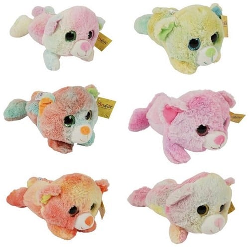 4016833299555	FEV87	lot de 6 pcs : Peluche ours couché coloré 6 assortis 25cm