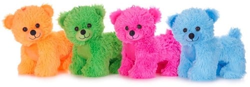 5038104493201 Lot 4x peluches ours debout colorés 23cm assortis