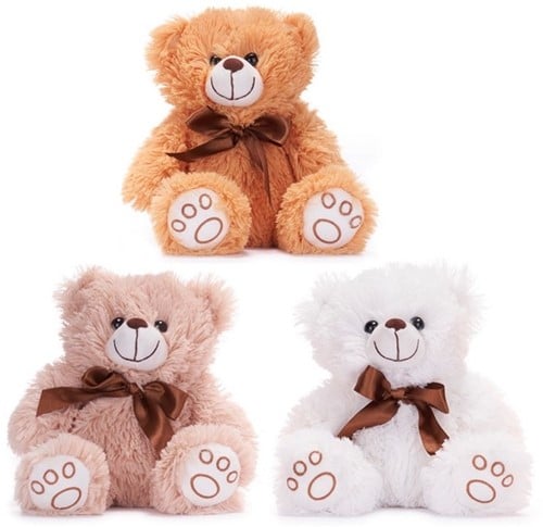 5038104493140 Lot 3x peluches ours Thomas 20cm avec nœud assortis