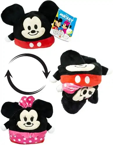 Peluche réversible Disney Mickey et Minnie Mouse 8 cm
