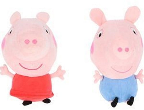 5056219083360 Lot 2 Peluches Peppa Pig Lil' Bodz Peppa &amp; George 25cm Officielles Neuf