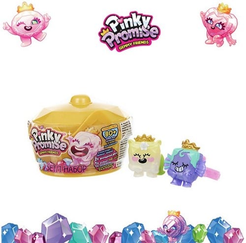 3831023832104 Pinky Promise Gemmy Friends Surprise Crown – Coffret surprise 4,5x7 cm avec 2 figurines et bague – Bandai