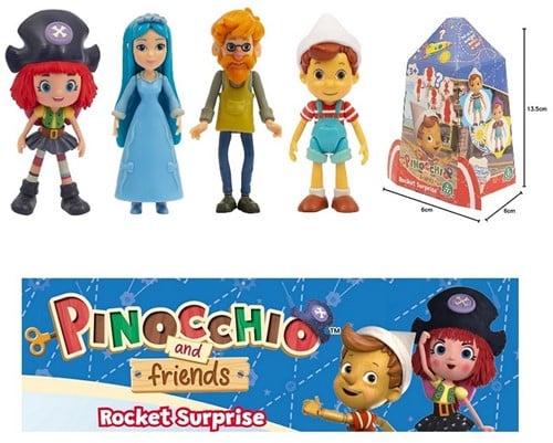 8056379144359	colis de 12 pcs : Pinocchio and Friends Rocket Surprise in display 6x13,5cm