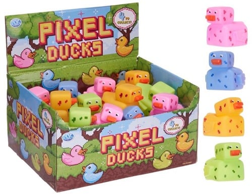 5038104659294 – Pixel Duck 10 cm mignons en lot – Canards anti-stress style pixel art pour enfants – 24 pcs pas chers – Simcha FR