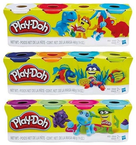 630509452415 - Pack 4 pots Play-Doh pâte à modeler 448 g assortis Hasbro