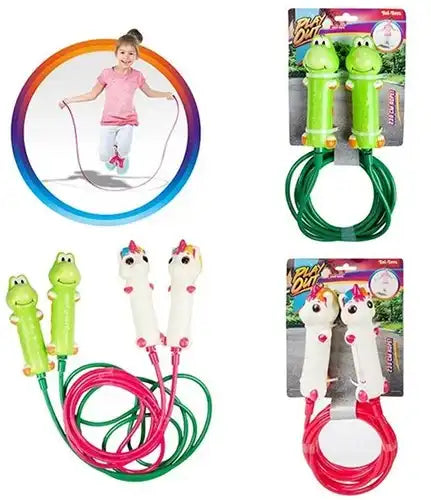 8714627019247 – PLAY OUT Corde à sauter avec poignée animal 230 cm – Colis de 2 pièces (2 modèles assortis)