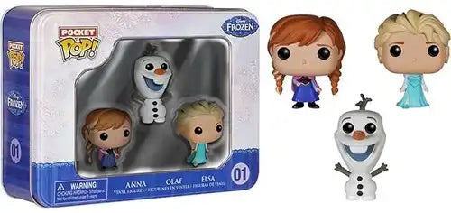 849803047979 – Lot revendeur 6 pcs POP! Frozen Pocket Tin 3-Pack (Elsa, Anna & Olaf) 14×18 cm