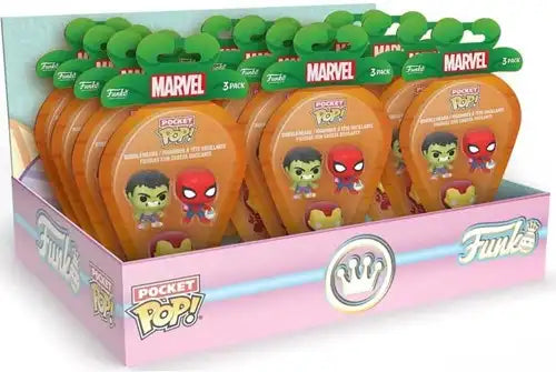 889698771689 – Funko POP! Pocket Carrot Marvel – 3 Pack – Display de 12