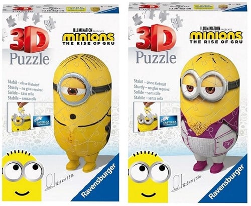 🏷️ 4005556112296 – Ravensburger Puzzle 3D Minions – 2 Modèles Assortis à Assembler sans Colle – 11x18cm