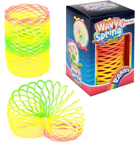 8714627005912 Ressort ondulé arc-en-ciel FUN Jouet spirale colorée