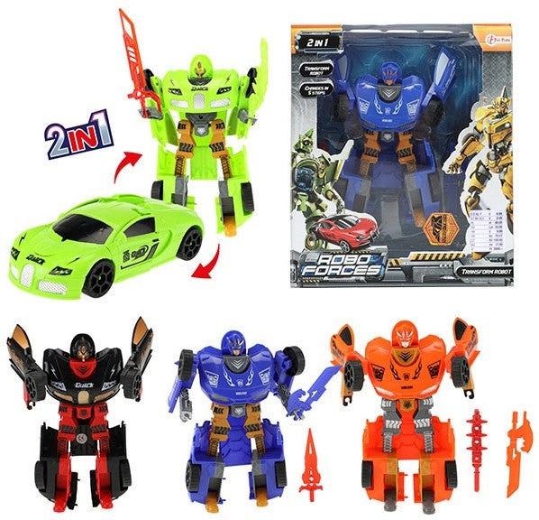 ROBOFORCES Robot à langer 20,5 cm super voiture 4 assortis 24x28cm (Pré-prix Eur. 8,99)