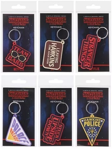 BK300 lot de 6 pcs Stranger Things Porte-clés 2D PVC assortis 7x12,5cm