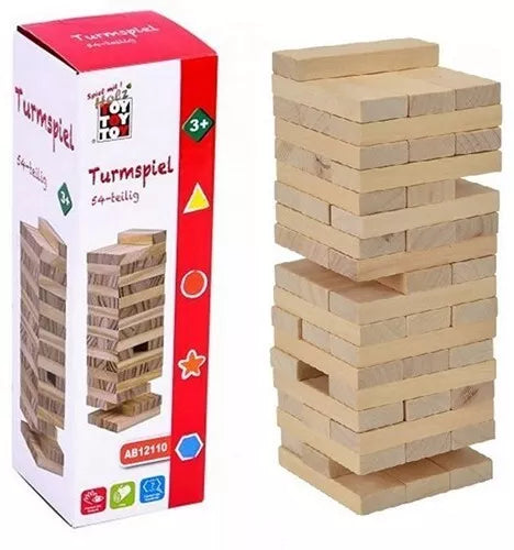 BK490 Vedes Toy Toy Toy Tour à empiler en bois 54 pièces 8x26,5cm