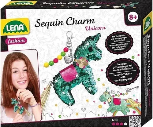 Lena Fashion Sequin Charm Unicorn 17x20cm