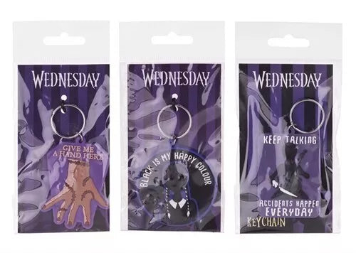 Wednesday Porte-clés 2D PVC 7x12,5cm (Lot de 3) - 5050293394916