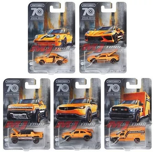 GG476 lot de 5 pcs : Matchbox 70 Years Die-Cast Véhicules 1:64 10,5x16cm