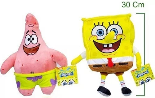 Lot de 2 Peluches Spongebob Squarepants + Patrick - 30 cm - B1688 g