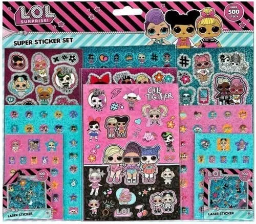 DD105 L.O.L Surprise Super Sticker Set 500delig 42x37cm