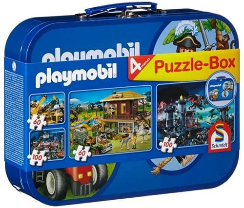 4001504555993 Schmidt Playmobil Puzzle-Box 4 puzzles box set