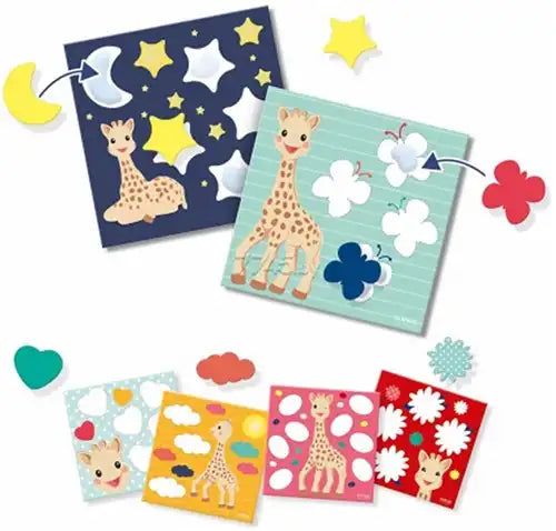 8710341144951 – SES Creative Sophie la Girafe Coller des Formes 20 x 20 cm – dispo Simcha.fr