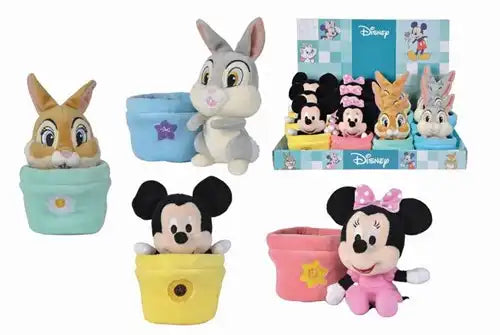 5400868013283 – Simba Disney Peluche assortie en pot de fleurs 16cm en présentoir (12) dispo Simcha.fr