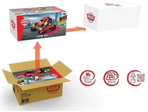 4006333082405 – Colis de 1 pc Simba Véhicule Die-Cast Drone Bike 10,5×20 cm – Moto transformable avec fonction de tir – Jouet officiel Simba