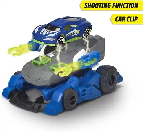 4006333082382 – Colis de 1 pc Simba Véhicule Die-Cast Police Trooper 10,5×20 cm – Voiture transformable à fonction de tir – Grossiste jouets Simba