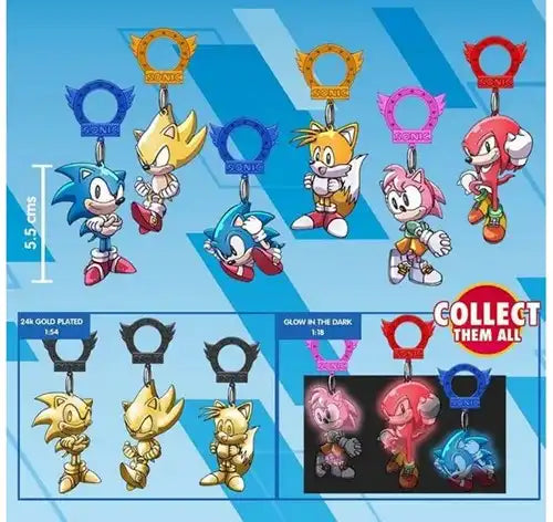 754590834728 – Lot revendeur de 18 pcs – Vente en gros Sonic Backpack Hanger Blindbox assorti
