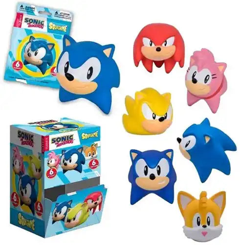 793591249520 – Colis 16 pcs Sonic the Hedgehog SquishMe – Blindbags figurines anti-stress 12,5×14 cm assortis en display