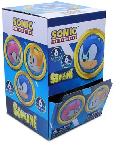 796548425213 – Colis de 16 pcs : Sonic the Hedgehog SquishMe en blind pack 13x16,5 cm assortis en présentoir – Grossiste Sega