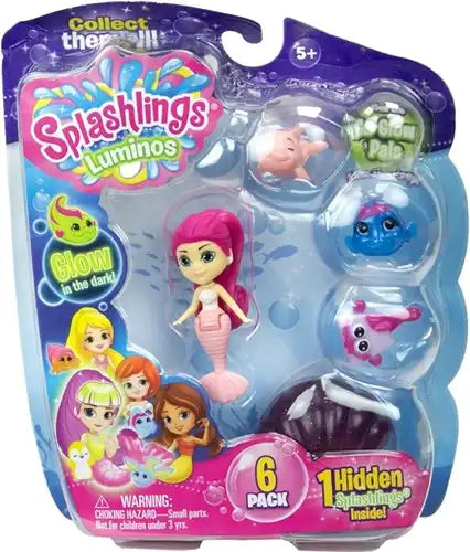 813460022365 – Colis de 8 pièces – Splashlings Luminos Glow in the Dark Figures 6-Pack 18 x 18 cm en présentoir – dispo Simcha.fr