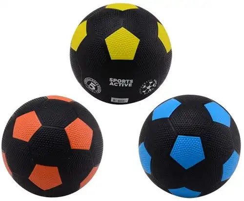 8711866202553 – Colis 3 pcs Sports Active Ballon de football caoutchouc taille 5 – 3 coloris assortis