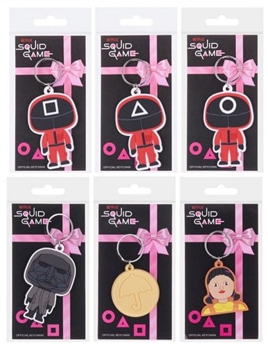 Squid Game Porte-clés 2D PVC assortis 7x12,5cm lot de 6 pcs