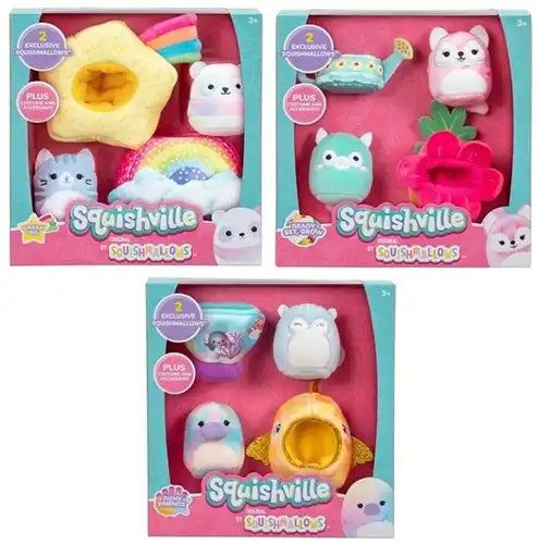 191726387510 – Squishmallows Squishville Mini Playset avec accessoires 3 assortis 18,5x19cm (colis de 6) dispo Simcha.fr