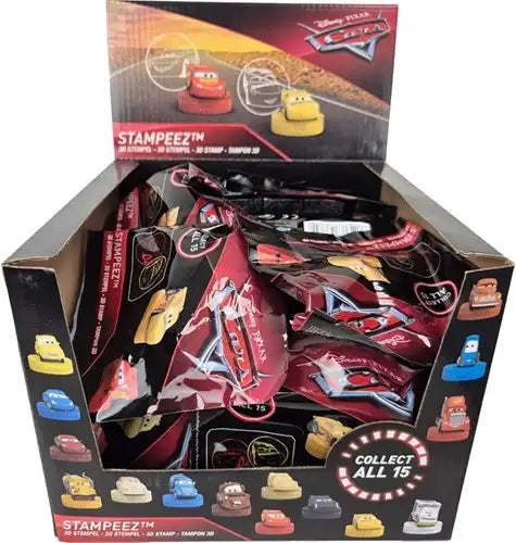 5425017437642 – 30 pcs Lot revendeur Stampeez Cars Blindpack 3D Stempel assorti 11,5×11,5 cm en display