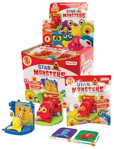 8431618004432	lot de 12 pcs : Star Monsters Blindbag 2x Star Monsters, 2x Mini capsule, 2x Mini Cards, 2x Stickers assortis in display 11x13cm