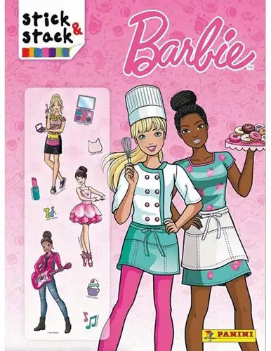 9788427873544 lot de 30 Stick &amp; Stack Barbie Stickerboek 22x30 cm – Grossiste livres d’autocollants Panini officiels