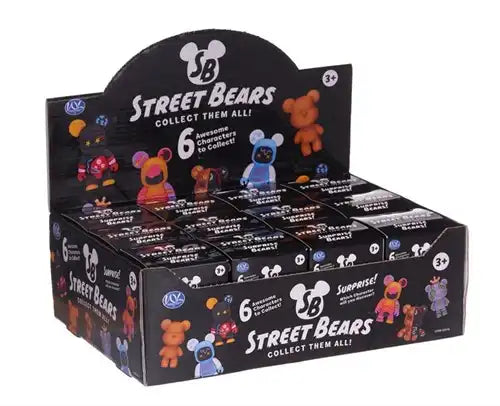 5038104659188 – Pack of 12 Street Bears 8 cm in blindbox (6 assorted models, display ready to exhibit) 