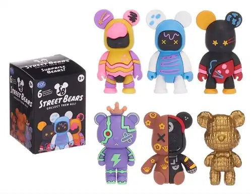 5038104659188 – Colis de 12 pcs Street Bears 8 cm en blindbox (6 modèles assortis, display prêt à exposer)