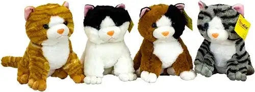 Colis de 4 pièces – 4016833012734 – Vente en gros Sunkid peluche chat assis 23 cm, 4 modèles assortis