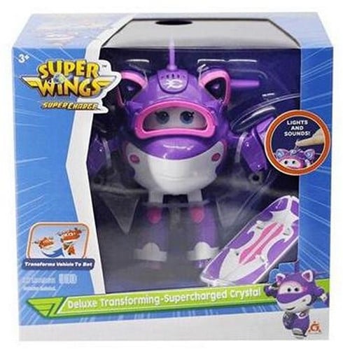 6911400405064 | Super Wings Deluxe Transforming Supercharged Crystal avec Lumière et Son – 22x21cm – Jouet Transformable
