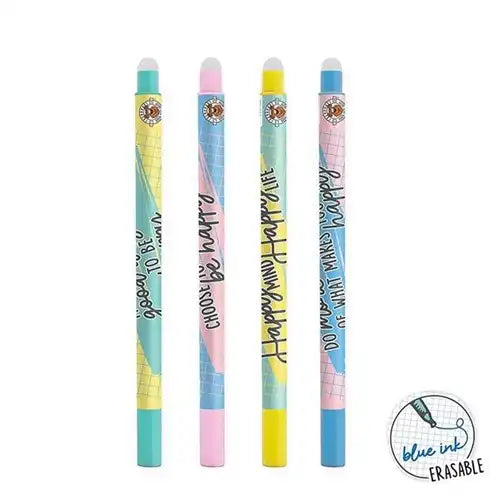 4032722959287 – Trendhaus Stylo gel effaçable avec gomme 15 cm – Colis de 16 pièces assorties en display