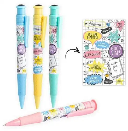 4032722959041 – Trendhaus Motivatiepen XL 19 cm – Penna a sfera assortita per il ritorno a scuola – Confezione da 16 