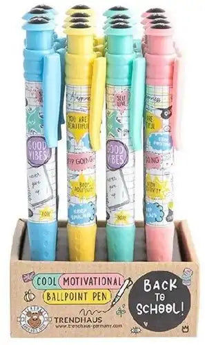 4032722959041 – Trendhaus Motivatiepen XL 19 cm – Assorted Back to School Ballpoint Pen – Pack of 16 