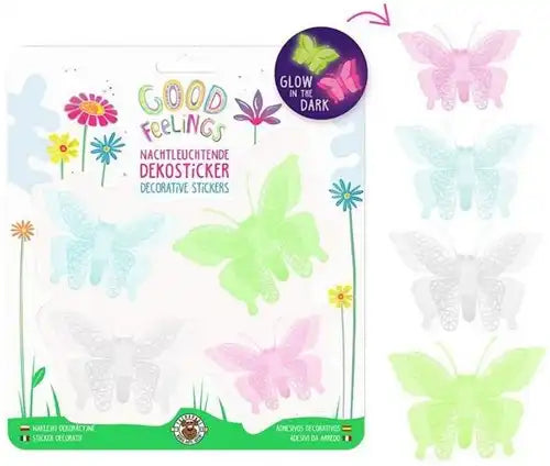 Colis de 12 pièces – 4032722965004 – Vente en gros Trendhaus Good Feelings stickers papillons 3D Glow in the Dark (4-Pack)