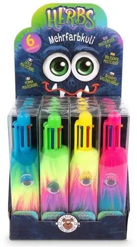 Colis de 16 pièces – 4032722966063 – Vente en gros Trendhaus Herbs Fluffy stylo multicolore 6 couleurs 14 cm assortis en présentoir