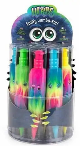 4032722963970 – Colis de 12 pcs : Trendhaus Herbs Fluffy Stylo à bille géant 19 cm 4 assortis en présentoir – Grossiste papeterie
