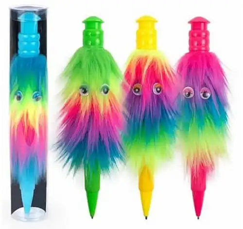 4032722963970 – Colis de 12 pcs : Trendhaus Herbs Fluffy Stylo à bille géant 19 cm 4 assortis en présentoir – Grossiste papeterie