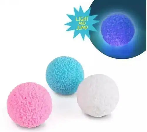 Colis de 12 pièces – 4032722963253 – Vente en gros Trendhaus Magic Moments boules de neige Flummi 5 cm lumineuses assorties en présentoir